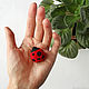 Brooch 'ladybug' dry felting, original gift. Brooches. NatashaKun. My Livemaster. Фото №5