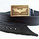 Leather belt with brass buckle ' Batman'. Straps. Leather product G.M.G.. Online shopping on My Livemaster.  Фото №2