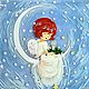 Picture on the glass ' Moon angel'. Pictures. marinasin. Online shopping on My Livemaster.  Фото №2