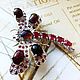 Order Burgundy Dragonfly brooch with natural rubies and opals. SELENA. Livemaster. . Brooches Фото №3