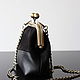 Bag with clasp: Black leather handbag in retro style. Clasp Bag. Olga'SLuxuryCreation. Online shopping on My Livemaster.  Фото №2