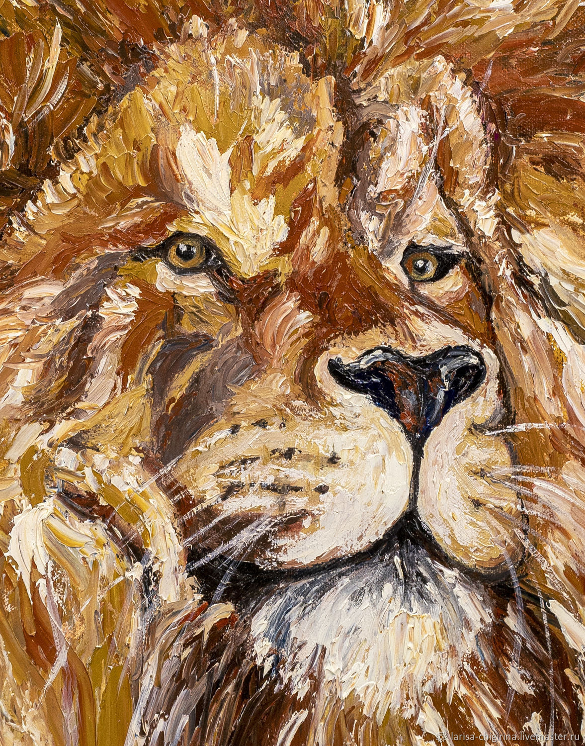 Lion oil painting on canvas. Portrait of an animal in oil TO ORDER ...