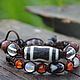 Amulet with three Dzi beads for baby. Stones: carnelian, obsidian. Bead bracelet. Jewerly for Happiness. My Livemaster. Фото №4