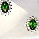 Order Stud earrings with chrome diopside and crystals. Creative jewelry. Livemaster. . Stud earrings Фото №3