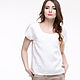 White linen blouse with short sleeves, Blouses, Tomsk,  Фото №1