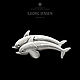 Винтаж: Серебряная булавка GEORG JENSEN «Дельфины». Дания. Зажимы для галстука винтажные. Monsieur Quemado: Серебро и Кожа. Интернет-магазин Ярмарка Мастеров.  Фото №2