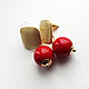 Earrings-ear-stud: red apples, Stud earrings, Moscow,  Фото №1