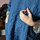 Льняное платье.Английское синее с карманами. Платья. Maya Moliq. Ярмарка Мастеров.  Фото №6