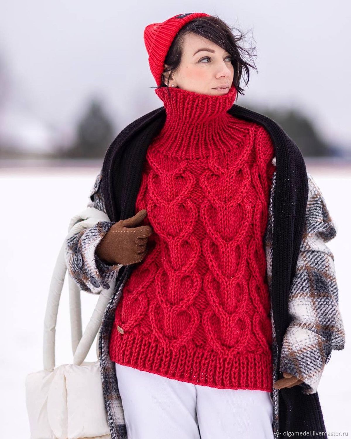 Jerseys: Women's large-knit oversize sweater for March 8 to order, Sweaters, Yoshkar-Ola,  Фото №1