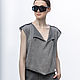  Lt_011angora_srbr Straight top with lapels, angora/silver color, Tops, Moscow,  Фото №1