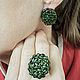 Set of Chrome diopside 'Ovals' silver coating black rhodium. Earrings. Creative jewelry. My Livemaster. Фото №6