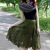 Вязаное крючком платье из вискозы стального цвета