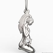 Украшения handmade. Livemaster - original item Pendant Maternity or Pregnant girl silver (P43). Handmade.