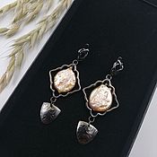 Украшения handmade. Livemaster - original item Classic earrings: with baroque pearls 
