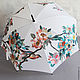 Cane umbrella with hand painted cherry blossoms and two birds. Umbrellas. UmbrellaFineArt. My Livemaster. Фото №4