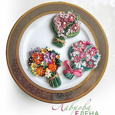 Украшения ручной работы. Ярмарка Мастеров - ручная работа Броши Цветы. Handmade.