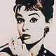 Cross stitch Audrey Hepburn. Panels. FavoriteStitch. My Livemaster. Фото №4