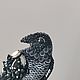 Заказать Брошь птица из бисера ворона черная. Nachatova Jewelry. Ярмарка Мастеров. . Брошь-булавка Фото №3