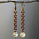 Gold plated earrings with natural pearls. Earrings. martynko (designvsego). Online shopping on My Livemaster.  Фото №2