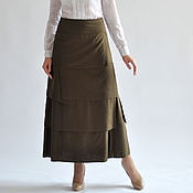 Одежда handmade. Livemaster - original item Skirt khaki long. Handmade.