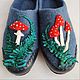 Slippers Fly agaric and fern with leather trim. Slippers. Zhanna. My Livemaster. Фото №6