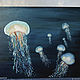 Oil painting 50h60 jellyfish. Pictures. Viktorianka. My Livemaster. Фото №6