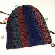 Аксессуары handmade. Livemaster - original item Knitted hat-cap pumpkin hat made of wool with vertical stripes. Handmade.