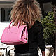 Women's pink buffalo leather bag with embossed - Italy, Valise, Rimini,  Фото №1