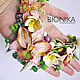 Necklace with flowers made of polymer clay and the strings 'Hawaiian vacations'. Necklace. Bionika - Polymer Clay Jewelry (Bionika). My Livemaster. Фото №4