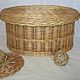 Oval wicker Basket for needlework made of vine with lid, Basket, Kirovo-Chepetsk,  Фото №1