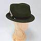 Tyrolean hat with feathers. Color dark olive. Hats1. Exclusive HATS. LANA ANISIMOVA.. My Livemaster. Фото №4