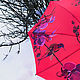 Umbrella with hand-painted Orchid and Bird. Umbrellas. UmbrellaFineArt. My Livemaster. Фото №5