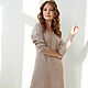 Knitted Mocha beige viscose dress with lurex and feathers. Dresses. mozaika-rus. Online shopping on My Livemaster.  Фото №2