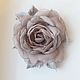 fabric flower. Chiffon rose brooch ' Gretta cold'. Brooches. fioridellavita. My Livemaster. Фото №4