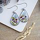 Earrings with forget-me-nots. Resin drop earrings with real flowers, Earrings, Moscow,  Фото №1