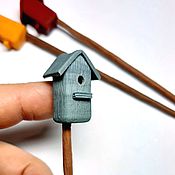 Цветы и флористика handmade. Livemaster - original item Miniature birdhouse for mini garden (flower decoration). Handmade.