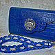 Королевский синий-кожаный клатч, маленькая женская сумка через плечо, Клатчи, Санкт-Петербург,  Фото №1