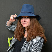 Аксессуары handmade. Livemaster - original item hats: Fedora grey blue. Handmade.