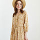 Kenya Cotton Midi Dress Loose, Beige Summer Dress. Dresses. mozaika-rus. My Livemaster. Фото №5