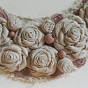 Текстильная брошь Розы в кружеве