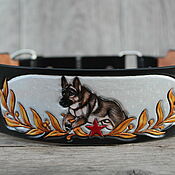 Зоотовары handmade. Livemaster - original item Leather collar for dogs. Handmade.