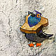 Brooch ' Grey funny pigeon with orange eyes bird'. Brooches. greenfox-23. My Livemaster. Фото №5