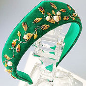 Украшения handmade. Livemaster - original item Headbands with embroidery velvet Patterned. Handmade.
