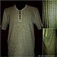 Order 100% Linen Shirt Closed Tracks . Exclusive linen jersey from Elena. Livemaster. . Mens shirts Фото №3