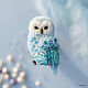 Brooch-Owl ' Mint lollipop». Owl is the barn owl, Brooches, Moscow,  Фото №1