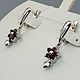 Silver earrings with natural garnets, Earrings, Moscow,  Фото №1