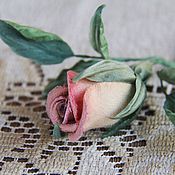 Свадебный салон handmade. Livemaster - original item Boutonnieres: Rose Bud made of silk. Handmade.