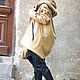 Кашемировое осеннее пальто Assymetric  Beige. Пальто. MILENA (aakasha). Интернет-магазин Ярмарка Мастеров.  Фото №2