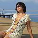 Openwork Beach Tunic Knitted Dress, Lace Cotton Dress. Tunics. Crochet&knit by AzhurLES. My Livemaster. Фото №6