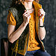 Felted vest 'Gray-saffron, curly'. Vests. Inoculation of a delicate taste. Online shopping on My Livemaster.  Фото №2